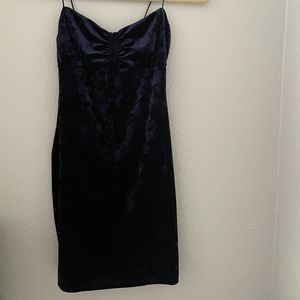 Urban Outfitters navy blue velvet mini dress